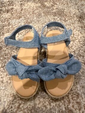 GAP Girls Blue Denim Bow Sandals